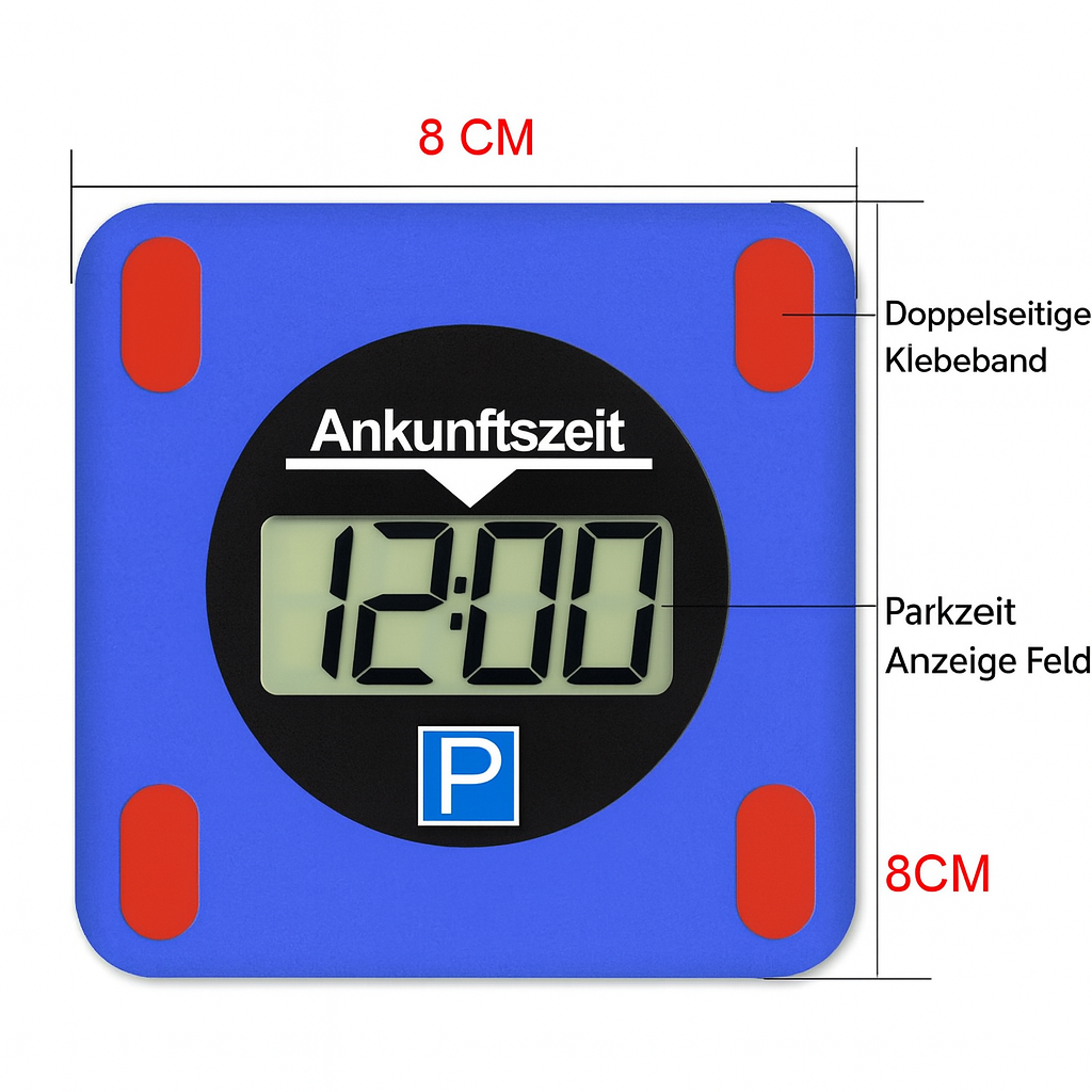 Elektronische Parkscheibe mit digitalem Display