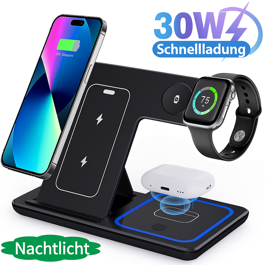 3-1 LED-Schnellladestation für kabelloses Ladegerät