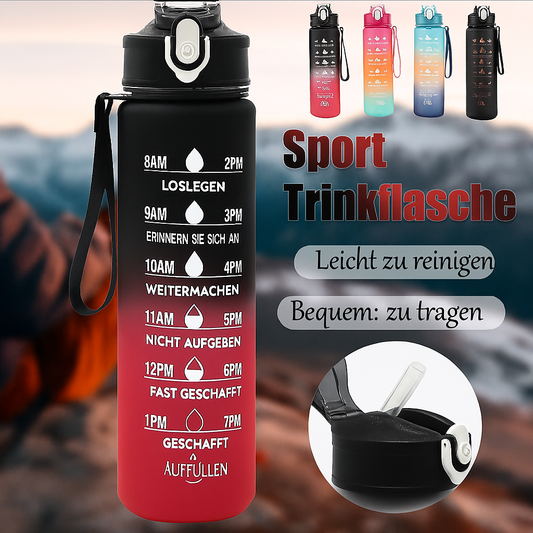 Sportwasserflasche mit zeitverfolgendem Strohhalm