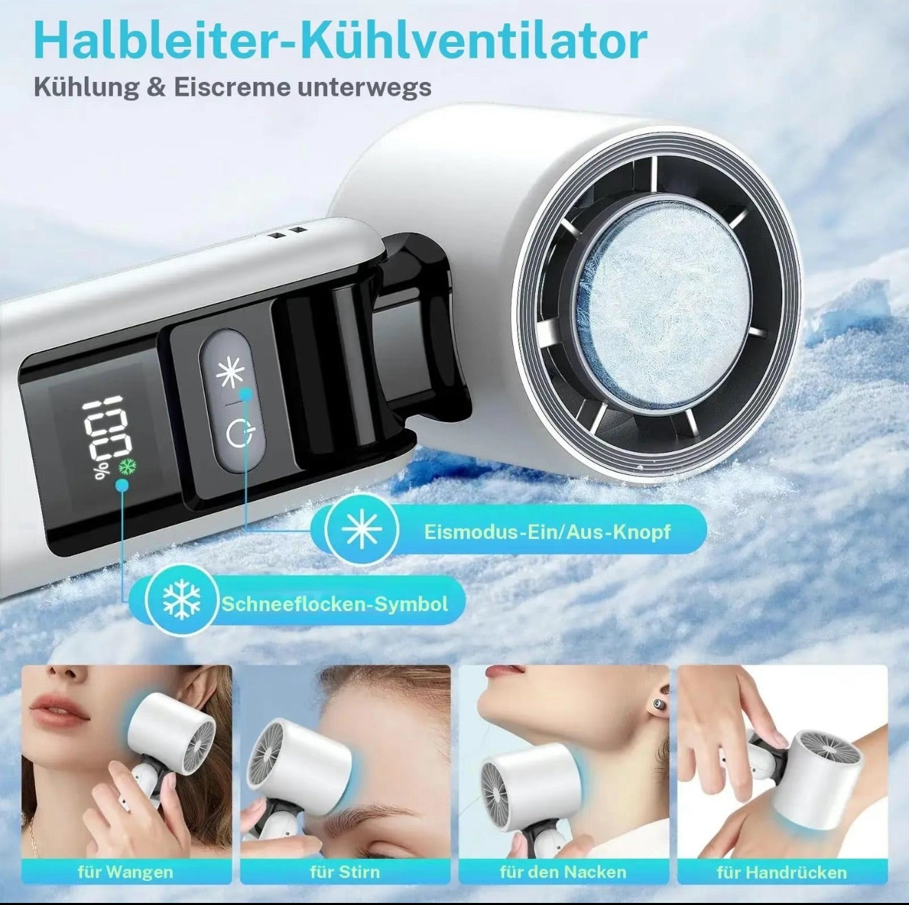 Tragbarer Mini-Handventilator mit Turbo-Kühlung