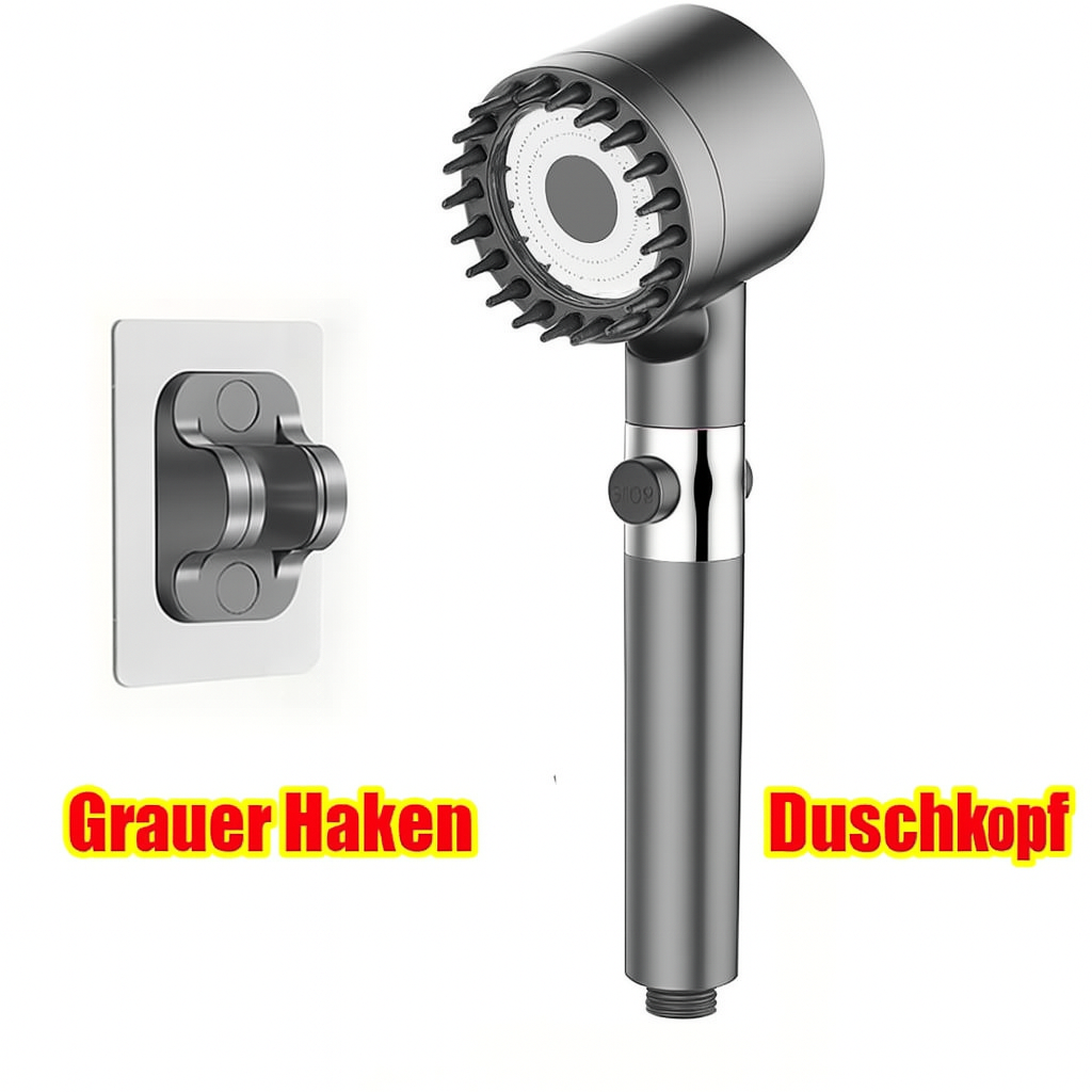 Duschkopf-Set, Hochdruck-Duschkopf für Hartwasser-Hochdruckdusche, 3-Modus, verstellbares Spray mit Massage-Badezimmer