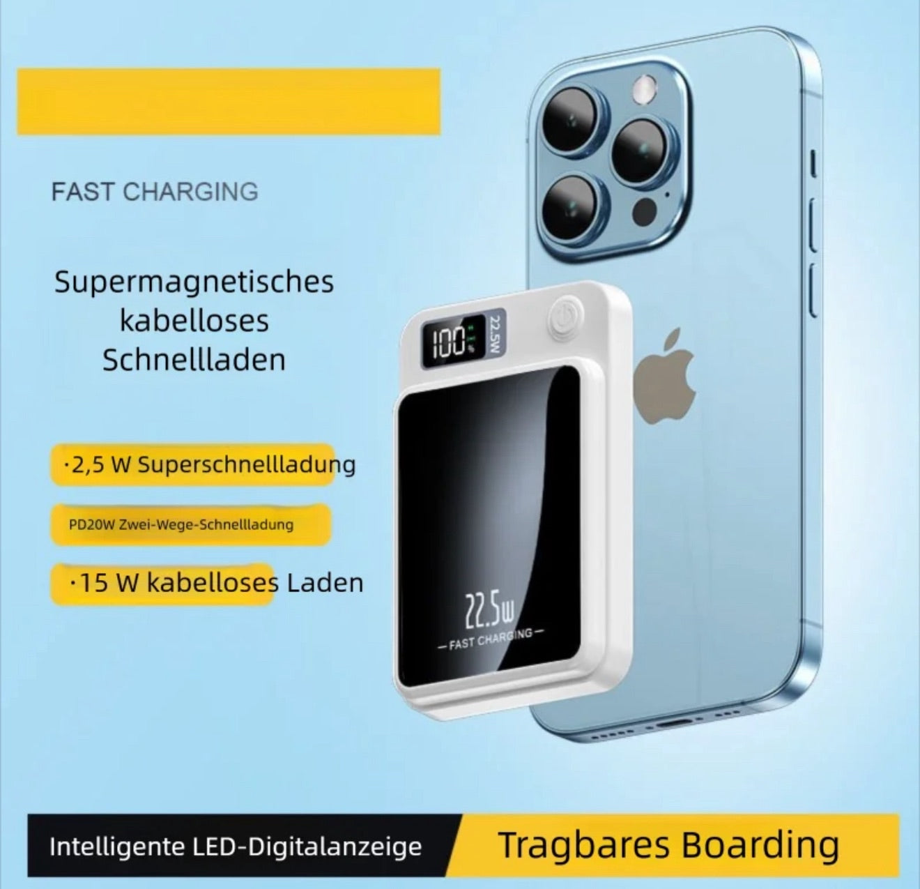 Xiaomi 100000mAh Magnetic Power Bank Wireless Fast Charger For Magsafe Portable Auxiliary Battery Pack For iphone Huawei Samsung