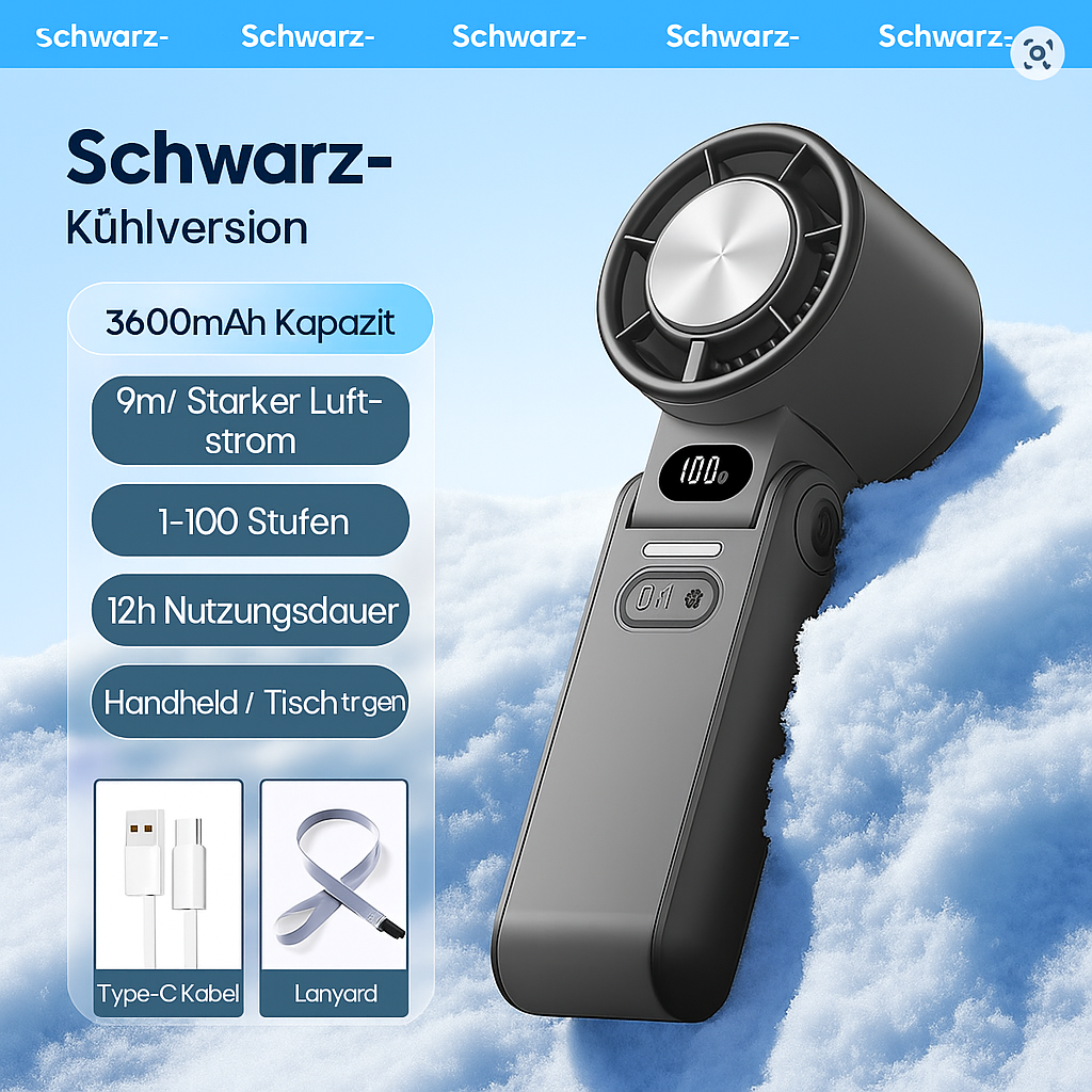 Tragbarer Mini-Handventilator mit Turbo-Kühlung
