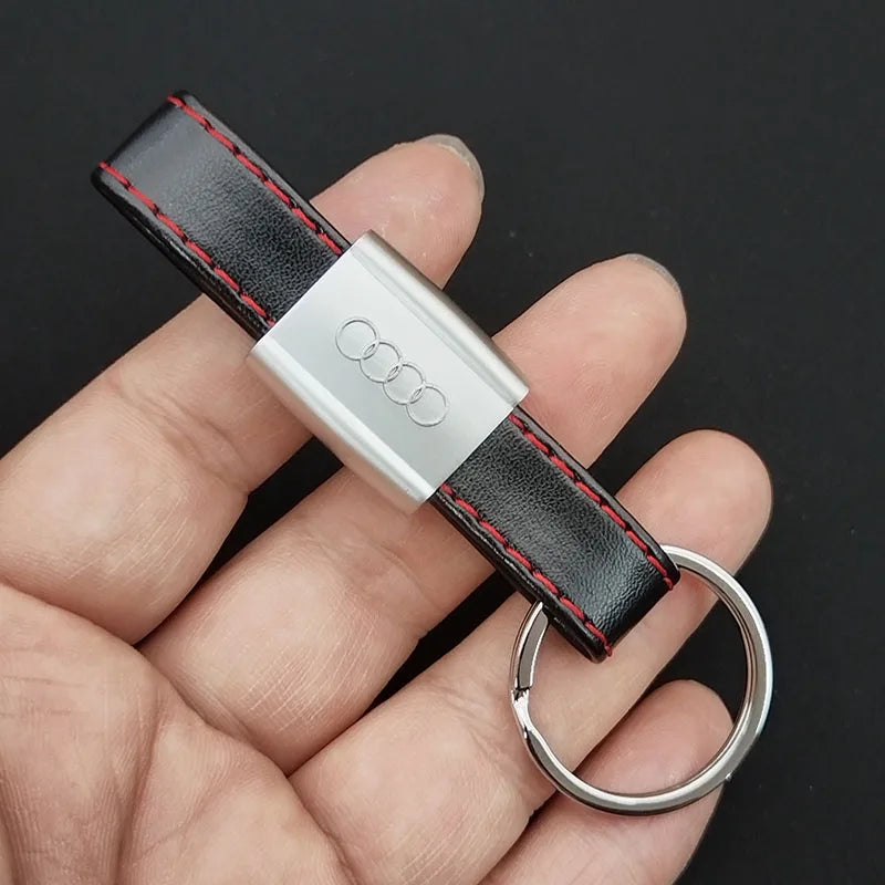 Leder Metall Schlüsselanhänger Logo Auto Schlüsselanhänger für Audi