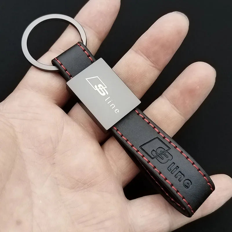 Leder Metall Schlüsselanhänger Logo Auto Schlüsselanhänger für Audi