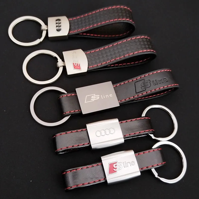 Leder Metall Schlüsselanhänger Logo Auto Schlüsselanhänger für Audi
