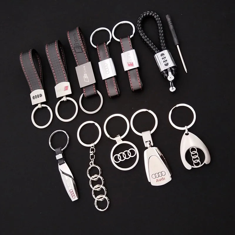 Leder Metall Schlüsselanhänger Logo Auto Schlüsselanhänger für Audi