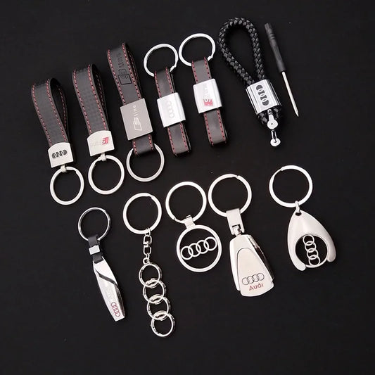 Leder Metall Schlüsselanhänger Logo Auto Schlüsselanhänger für Audi