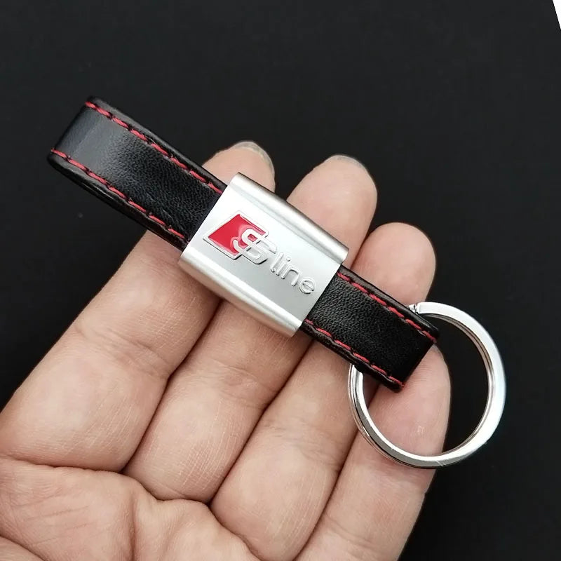 Leder Metall Schlüsselanhänger Logo Auto Schlüsselanhänger für Audi