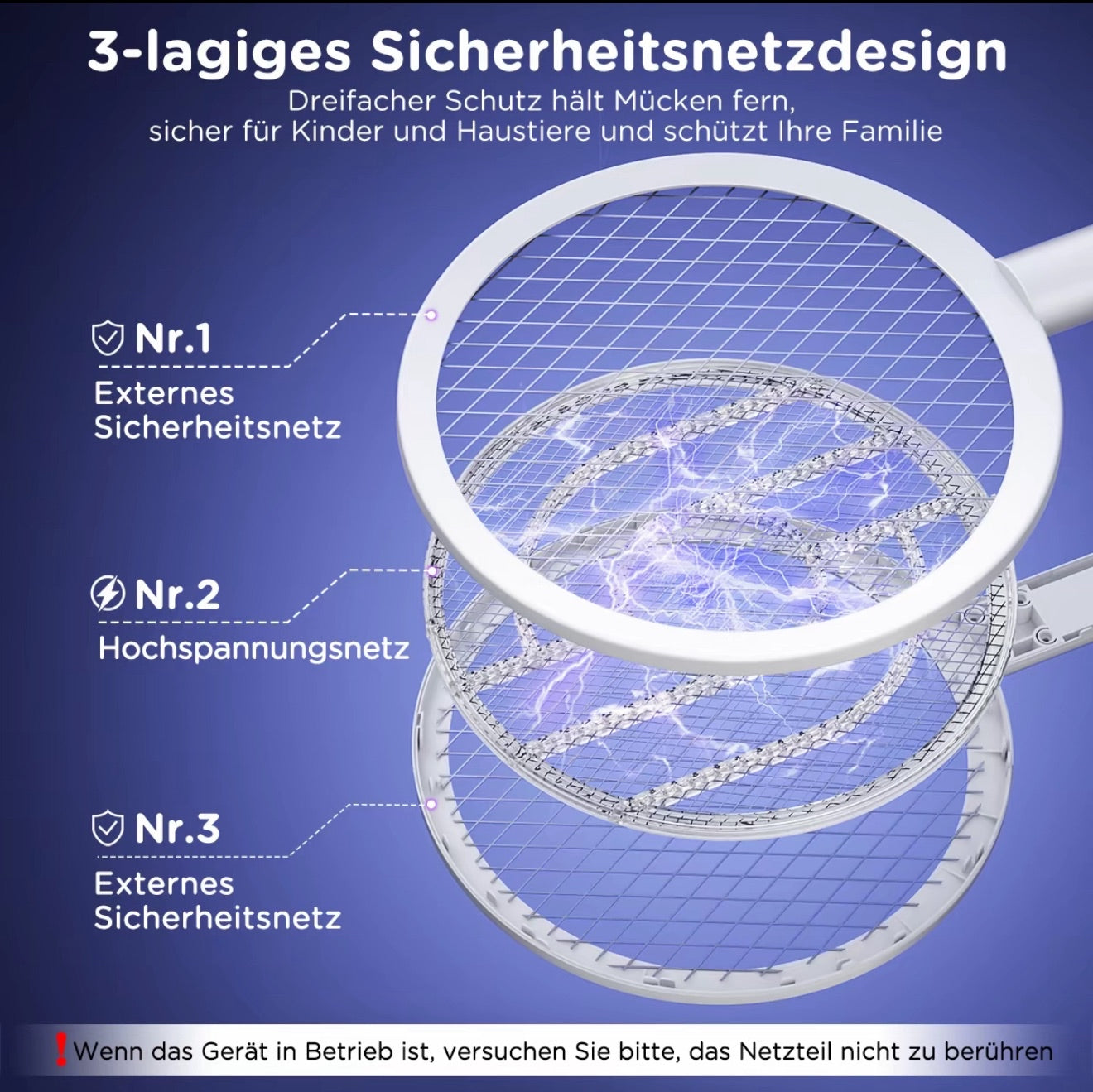2-in-1 Elektrische Mückenklatsche & Insektenlampe