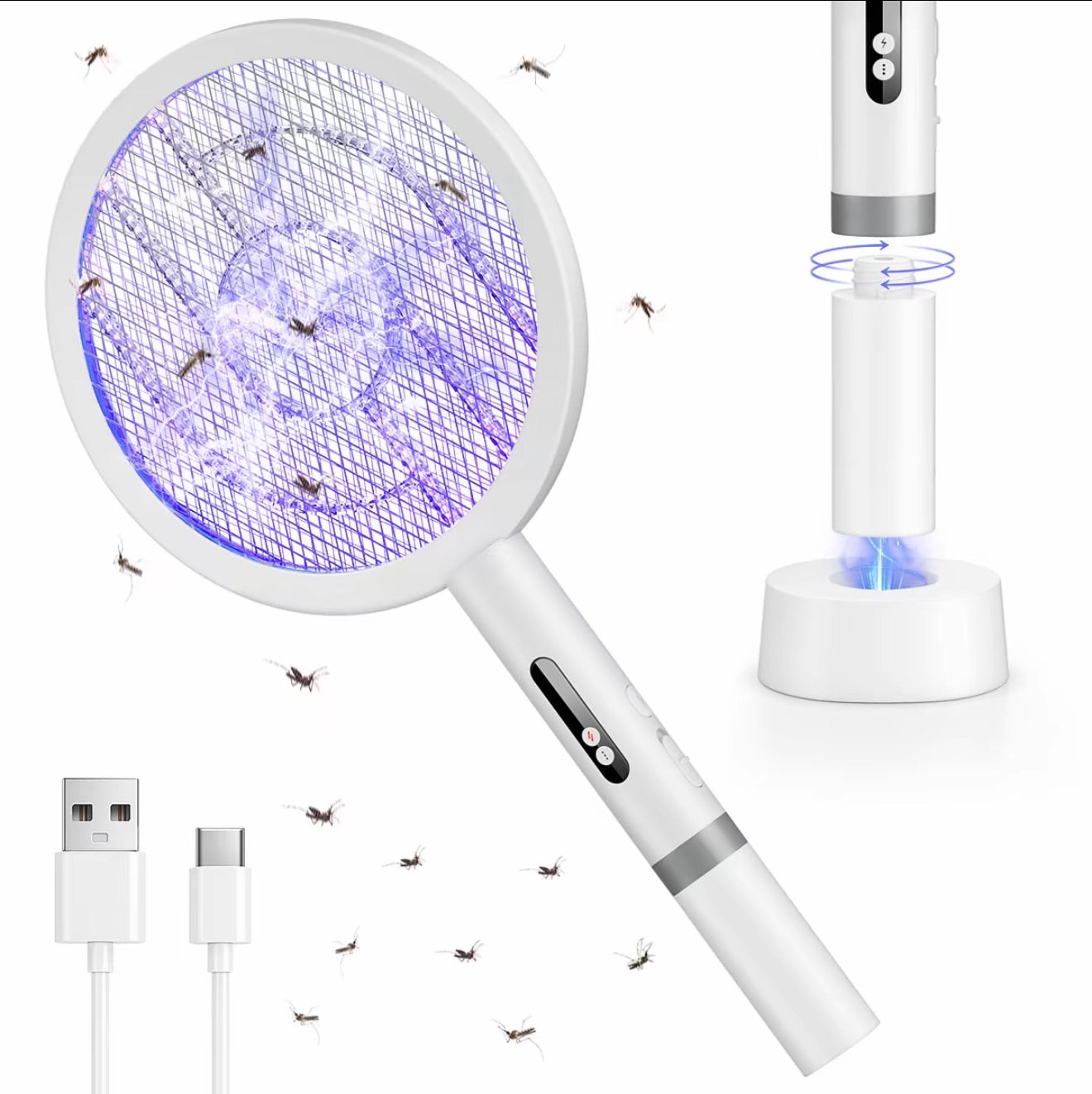 2-in-1 Elektrische Mückenklatsche & Insektenlampe