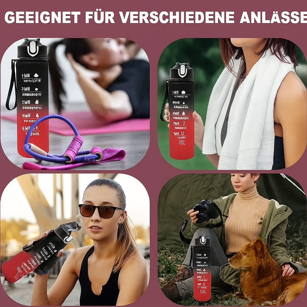Sportwasserflasche mit zeitverfolgendem Strohhalm