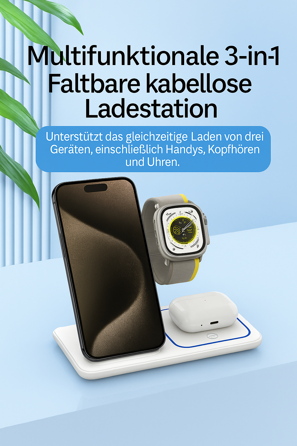 3-1 LED-Schnellladestation für kabelloses Ladegerät