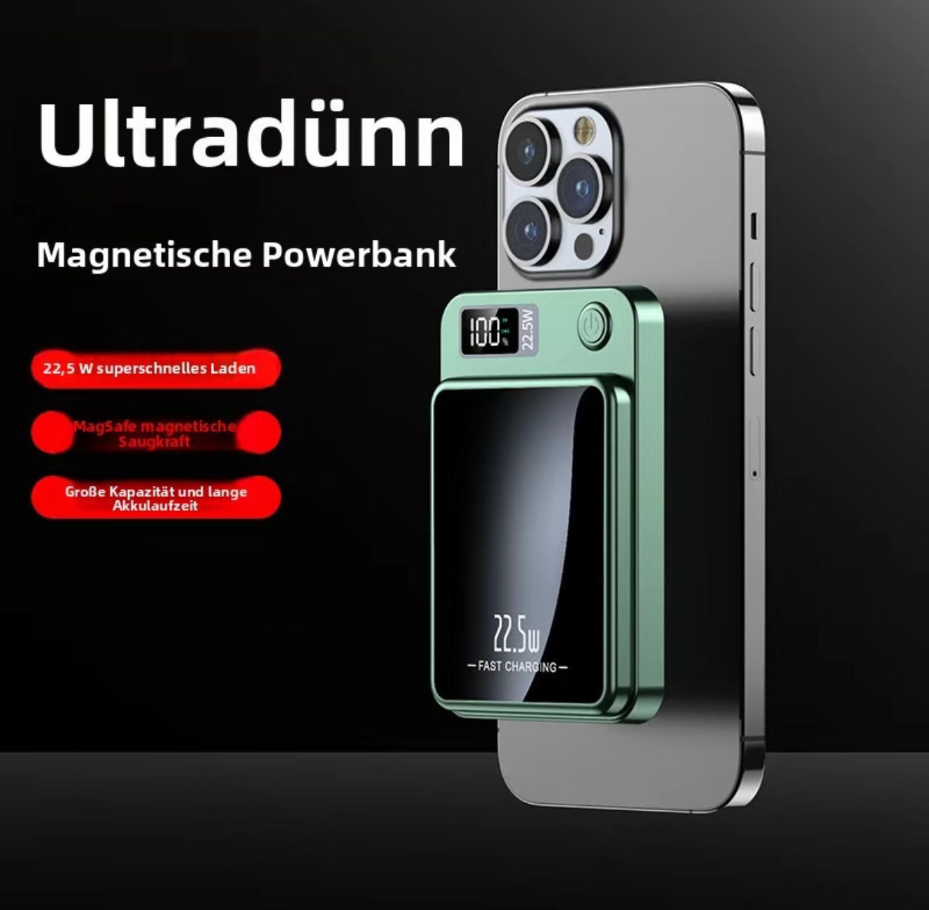 Xiaomi 100000mAh Magnetic Power Bank Wireless Fast Charger For Magsafe Portable Auxiliary Battery Pack For iphone Huawei Samsung